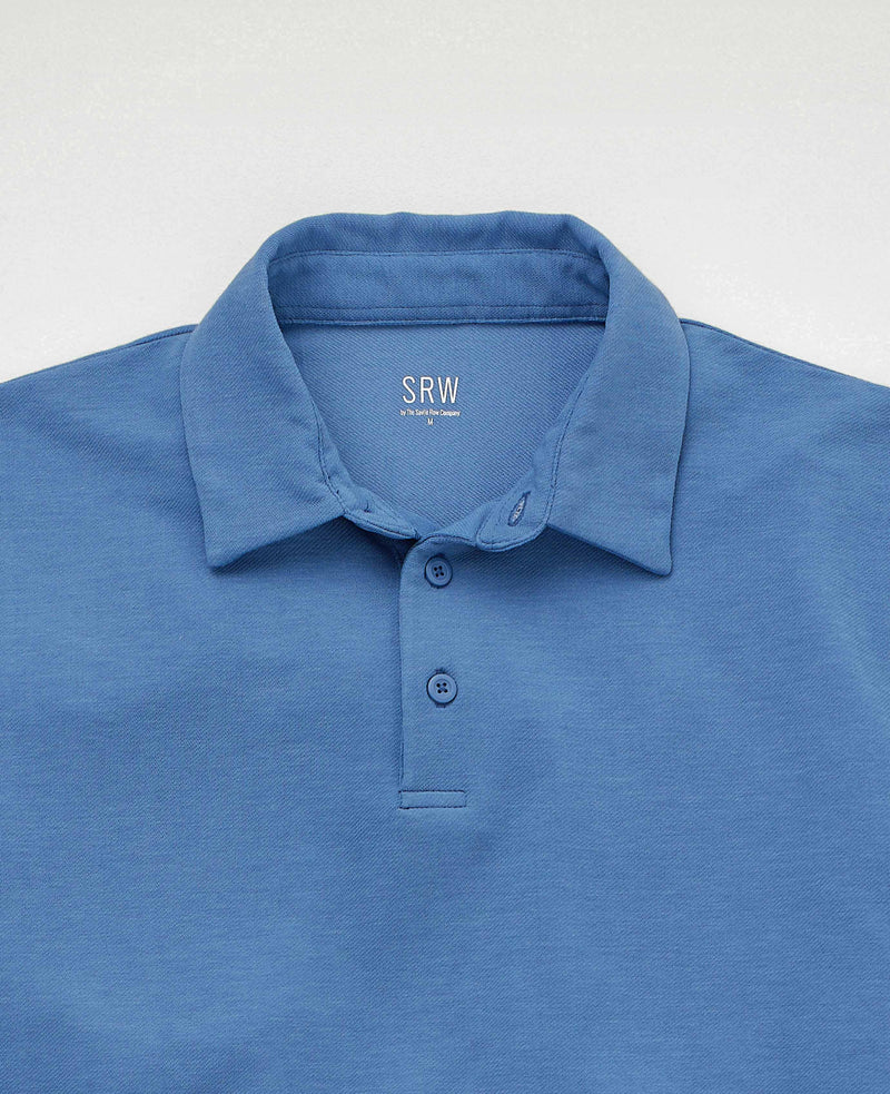 SRW Active Non-Iron Denim Blue Short Sleeve Polo Shirt