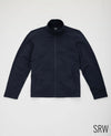 Navy Stretch Cotton Blend Zip-Up Sweatshirt