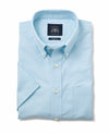 Turquoise Button-Down Short Sleeve Oxford Shirt [RTC]