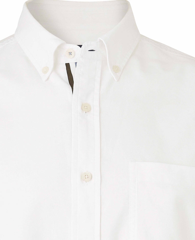 White Button-Down Classic Fit Oxford Shirt - Stripe Contrast Detail