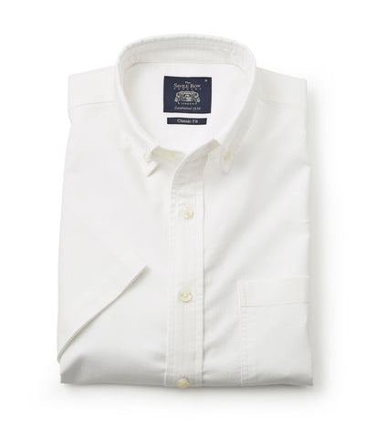 White Classic Fit Short Sleeve Oxford Shirt