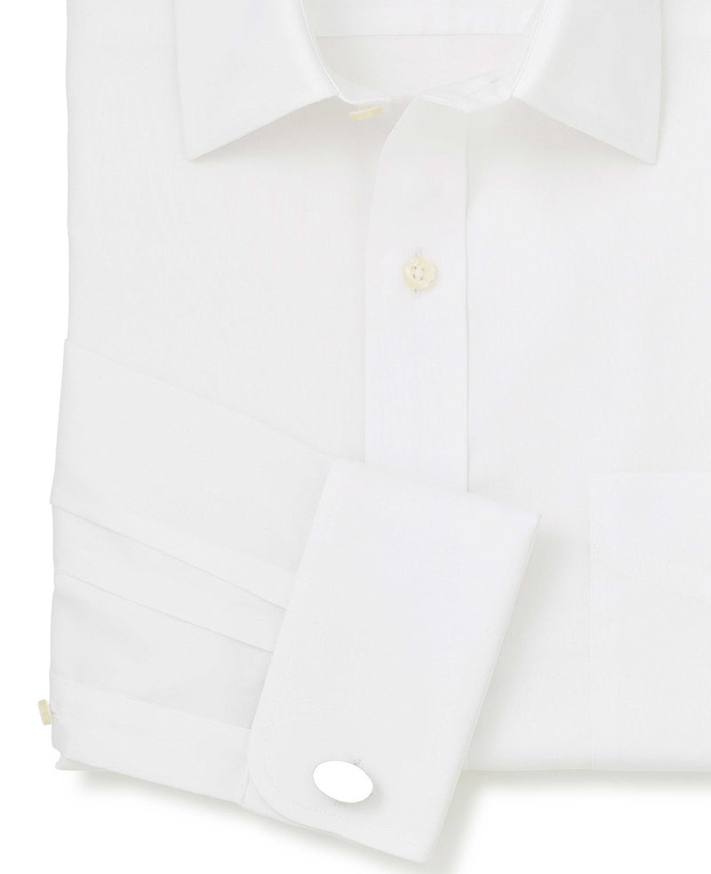 White Cotton Classic Fit Non-Iron Shirt - Double Cuff