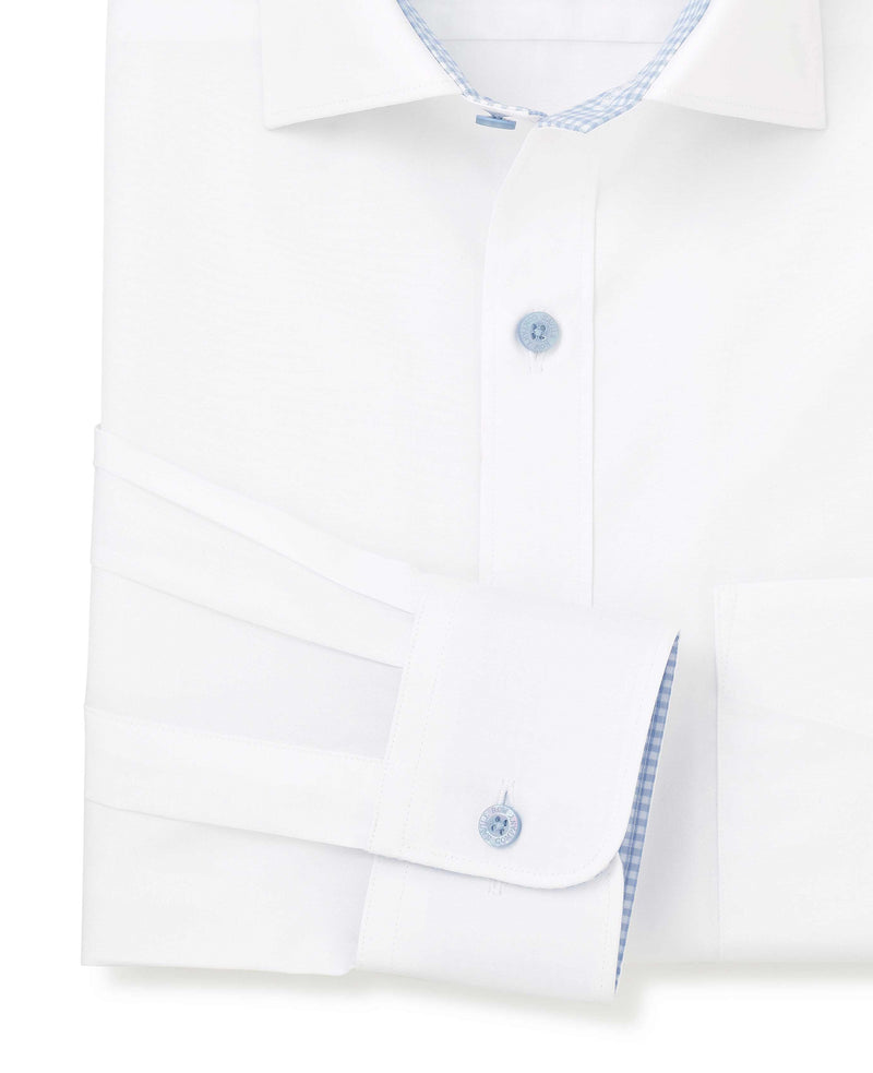 White Cotton Poplin Classic Fit Formal Shirt - Single Cuff