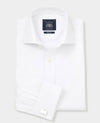 White Diamond Dobby Slim Fit Formal Shirt - Double Cuff