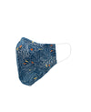 White Navy Gold Batik Print Reusable Cotton Face Mask