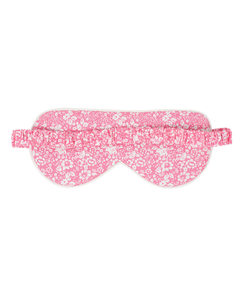 White Pink Flower Print Cotton Eye Mask - Inside - LEM1002PNK