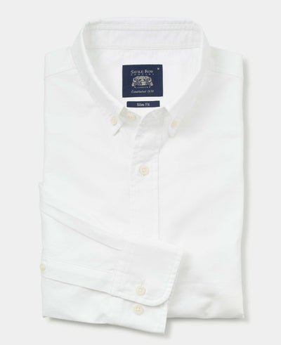 White Slim Fit Oxford Shirt