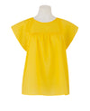 Women's Yellow Lyocell Cap Sleeve Shirt