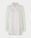 Women's Off White Viscose Twill Boyfriend Fit Shirt